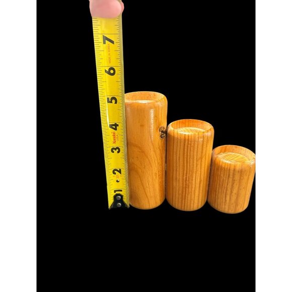 Vintage Myrtle-wood Mid-Century 3 Tapered Candle Holder Hand Turned Oregon? MCM - Picture 9 of 12